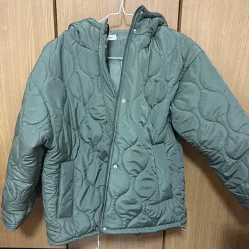 omi 후드 보아 퀼트 블루종