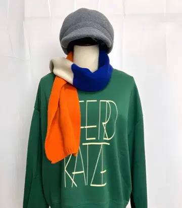 motte 배색 머플러 오렌지