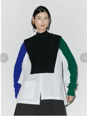 UN3D. 포켓 셔츠 도킹 니트