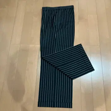 랄프 로렌 여성용 스트라이프 와이드 팬츠 17 블랙