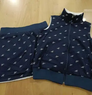 포드라 FIDRA 충전솜 베스트 스커트 세트 리버서블 네이비 화이트