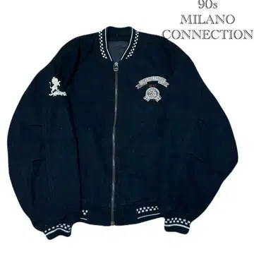 90s MILANO CONNECTION/바시티 자켓/블랙