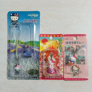 헬로키티 지역 한정 키티 스트랩 지퍼 마스코트 총 3개 세트