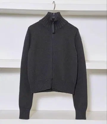 todayful 컴팩트 집 니트 차콜 그레이