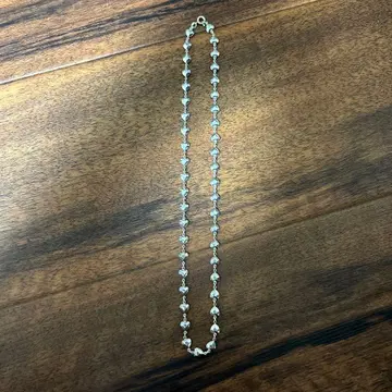 퍼프 하트 실버 목걸이 체인 48cm