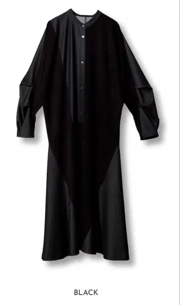 [ OSMOSIS ] 텐셀 데님 절개 원피스 ( BLACK )