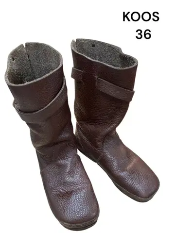 KOOS 코스 미들 브라운 부츠 36 천연 가죽