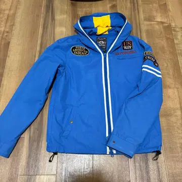 GERONIMO 후드 부착 파랑 라이더 실루엣 점퍼