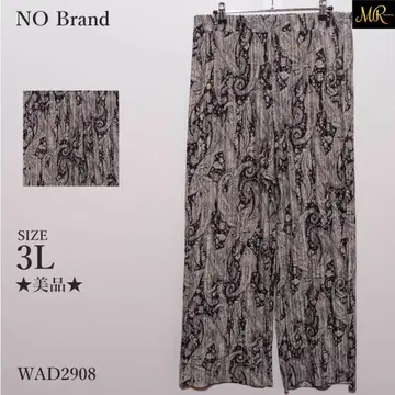 새상품급 하의 팬츠 롱 기장 페이즐리 무늬 와이드 실루엣 올 패턴 디자인