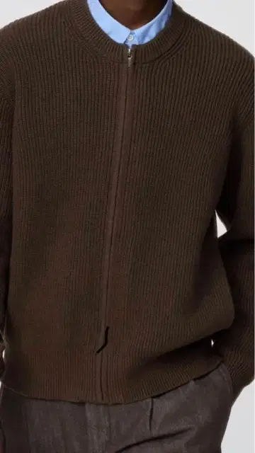 유니클로 U C 크루넥 풀 집업 가디건