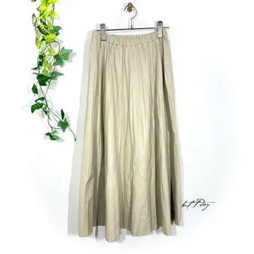 Emea 에메아 인조 가죽 플리츠 롱 스커트 38 M 합성 피혁