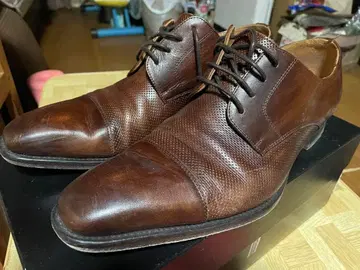 스페인산 가죽 드레스 신발 다크 브라운 26.5