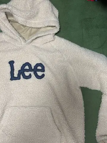 Lee 플리스 후드티 L 사이즈 크림색