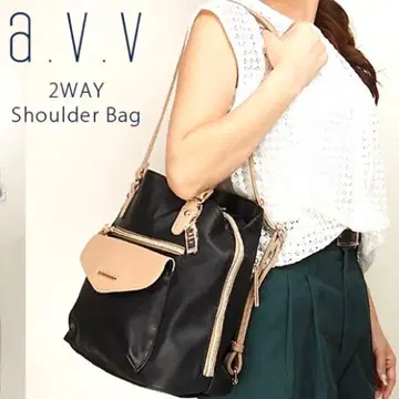 새상품 a.v.v 2way 백팩 숄더 백 가죽 블랙