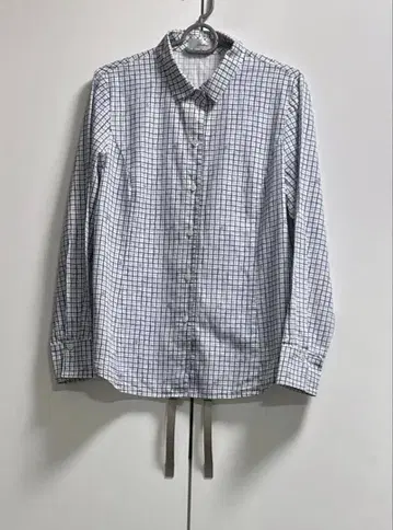 [ 새상품급 ] 레리안 체크 블루 계열 셔츠 블라우스 긴팔 11호