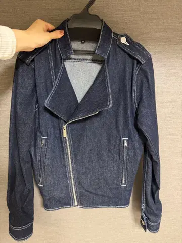 [ 새상품급 ] agnis b. 인디고 데님 라이더 자켓