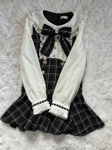 리즈리사 메시지 리본 트위드 셋업