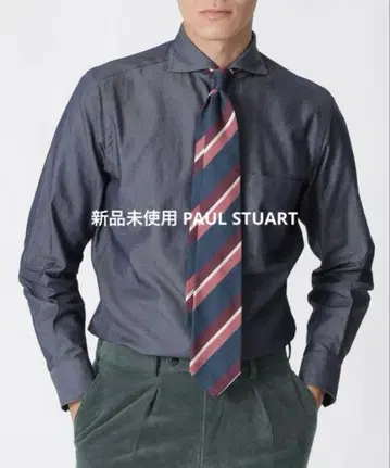 미사용 새상품 폴 스튜어트 코튼 트윌 샴브레이 셔츠 M