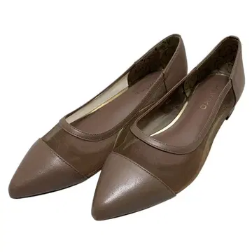 [ 새상품급 ] 히미코 (22) 펌프스 플랫 메쉬 스틸레토 천연 가죽