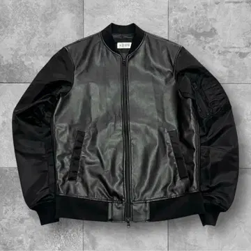 [ 컨디션 최상 ] PLST ma-1 가죽 절개 S 블랙 플라이트 자켓