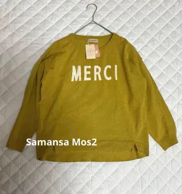 [ 미사용 새상품 ] Samansa Mos2 풀오버 머스타드 계열 워셔블