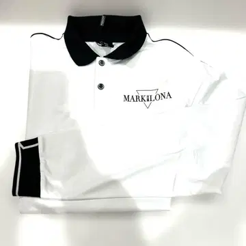 새상품 MARK andLONA 피케 셔츠 화이트/블랙