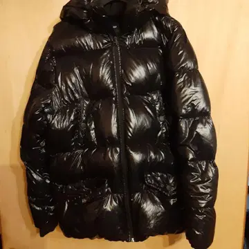 Gap 블랙 후드 부착 다운 자켓 S