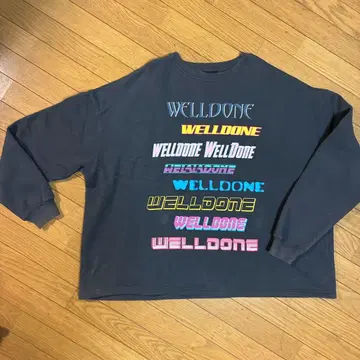 WELL DONE 다크 그레이 오버 사이즈 맨투맨