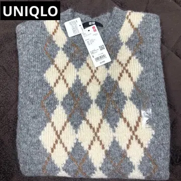 유니클로 니트 아가일 무늬 니트 스웨터 S 사이즈