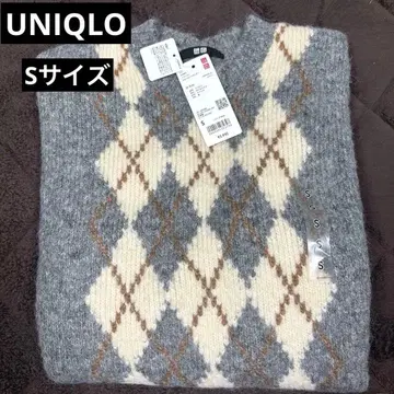 유니클로 니트 아가일 무늬 니트 스웨터 S 사이즈
