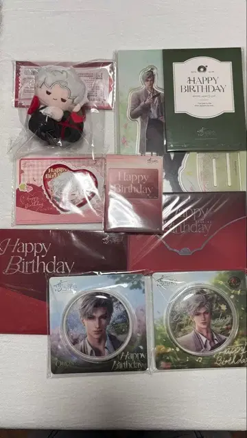 신 벌스데이 캔뱃지 아크릴 스탠드 봉제 인형