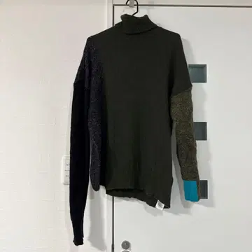 새상품급 여성용 니트 멋스러운 니트 패치워크 터틀넥 니트 가을/겨울