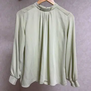 Techichi 연한 녹색 긴팔 블라우스 프리 사이즈