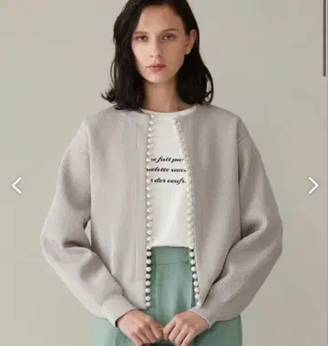 [ 세탁 가능 ] 펄 디테일 니트 가디건