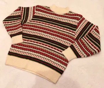 겨울 한정 판매 빈티지 레트로 페어아일 패턴 니트 스웨터 긴팔