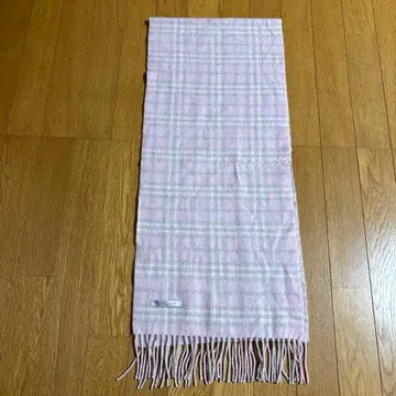 캐시미어 100% 핑크 체크 머플러