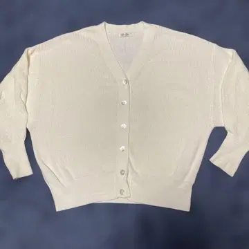 SALON adam et rope 아이보리 볼륨 소매 가디건