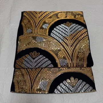 순수 실크 후쿠로 오비 청해파 패턴 후리소데, 호몬기, 쓰케하게 등에