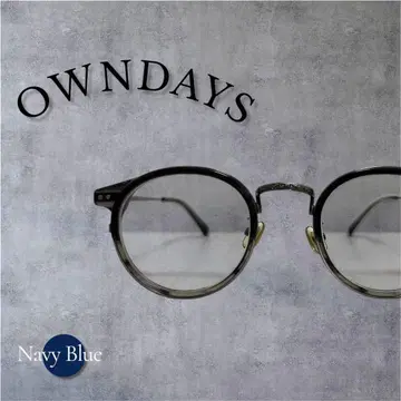 OWNDAYS John Dillinger 네이비 블루 라운드 안경