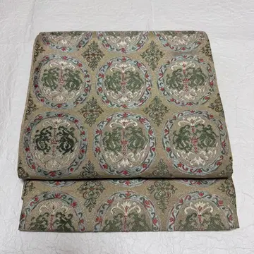 순수 실크 후쿠로 오비 쇼소인 문양 호몬기 쓰케사게 등에