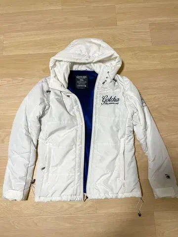 Gotcha 후드 부착 다운 자켓 화이트 L