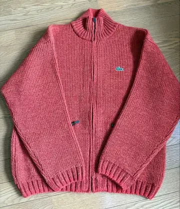 LACOSTE 오렌지 집업 니트 사이즈 4 (L~LL) 새상품급