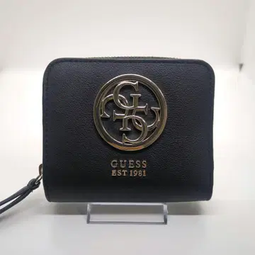[ 새상품급 ] GUESS 블랙 접이식 지갑 라운드 지퍼