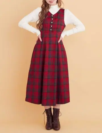 Disney Areeam 아림 미키 체크 오버롤 스커트