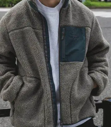 URD 방풍 보아 지퍼 블루종 모카 L