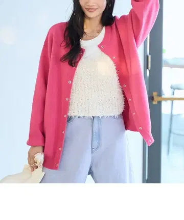 [ 핑크 ] 택 포함 미사용품 맨투맨 라이크 니트 가디건