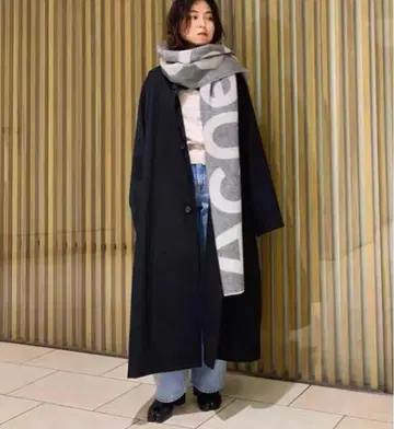 CABaN 울 개버딘 스탠드 카라 코트 블랙 M 사이즈