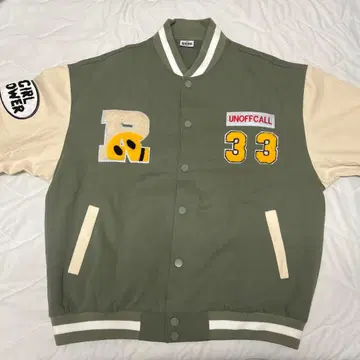 올리브 그린 바시티 자켓 33 UNOFFCALL