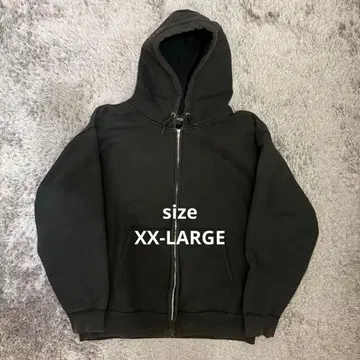 크로스 스티치 페이드 지퍼 후드티 XX-LARGE 블랙