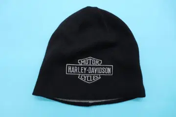할리데이비슨 블랙 그레이 리버서블 니트 비니 모자